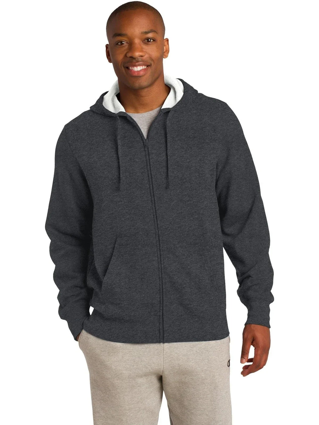 Sport-Tek Full-Zip Hooded Sweatshirt with custom logo embroidery
