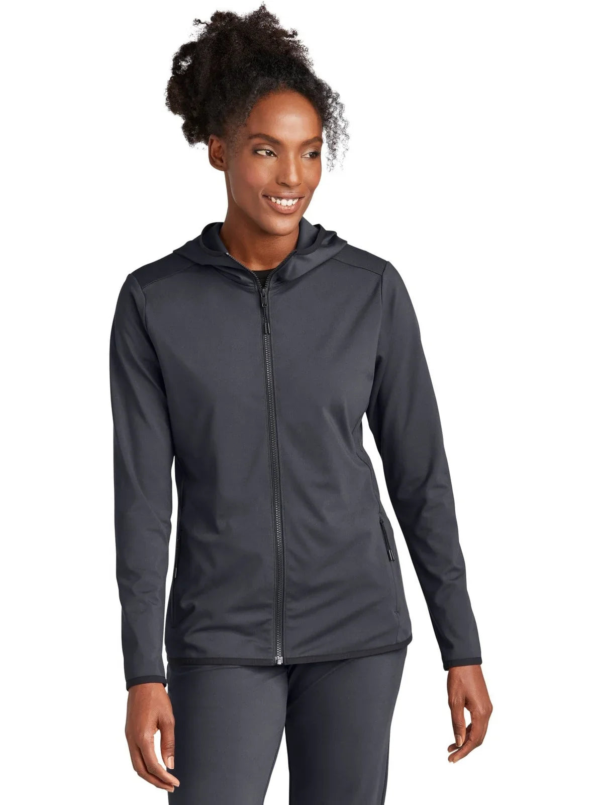 Sport-Tek Women's Circuit Hooded Full-Zip with custom logo embroidery