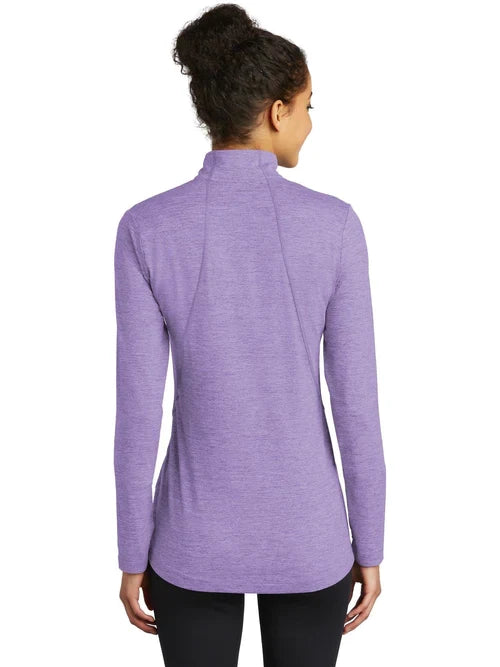Sport-Tek Ladies Exchange 1.5 Long Sleeve 1/2-Zip with custom logo embroidery