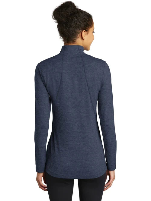 Sport-Tek Ladies Exchange 1.5 Long Sleeve 1/2-Zip with custom logo embroidery