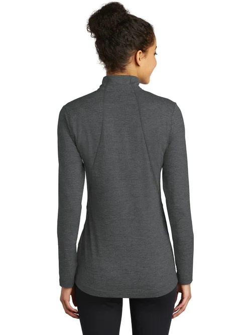 Sport-Tek Ladies Exchange 1.5 Long Sleeve 1/2-Zip with custom logo embroidery