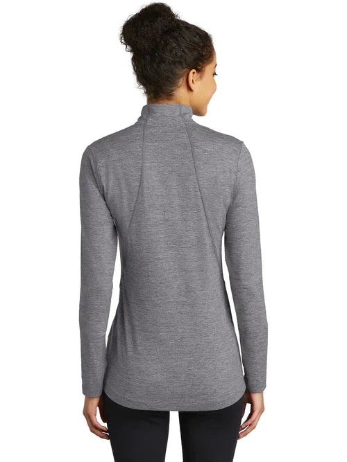 Sport-Tek Ladies Exchange 1.5 Long Sleeve 1/2-Zip with custom logo embroidery