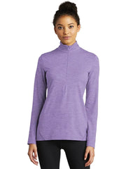 Sport-Tek Ladies Exchange 1.5 Long Sleeve 1/2-Zip with custom logo embroidery