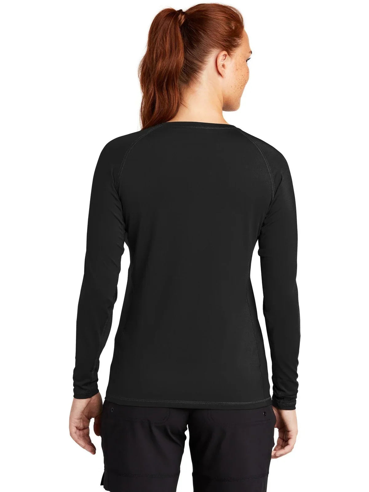 Sport-Tek Women's Long Sleeve Rashguard Tee with custom logo embroidery