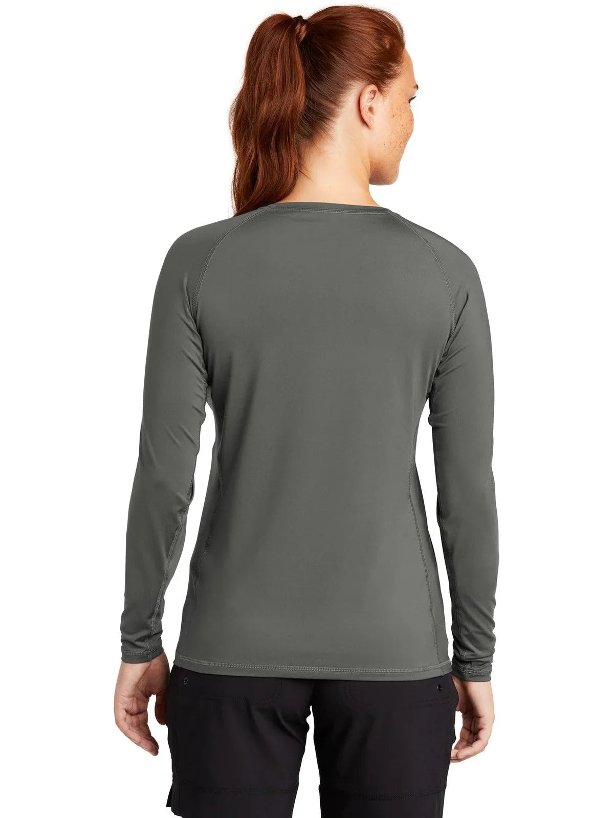 Sport-Tek Women's Long Sleeve Rashguard Tee with custom logo embroidery