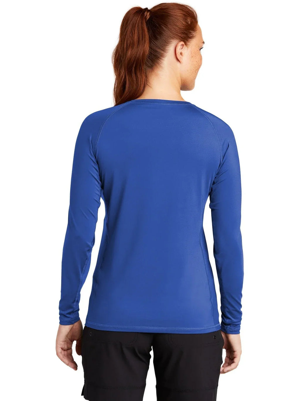 Sport-Tek Women's Long Sleeve Rashguard Tee with custom logo embroidery