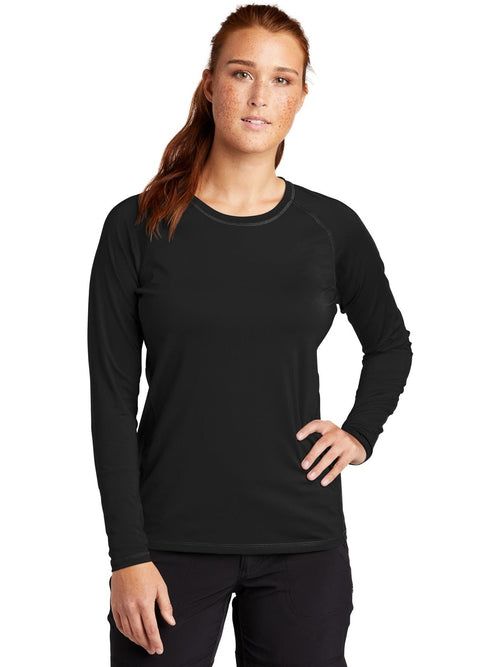 Sport-Tek Women's Long Sleeve Rashguard Tee with custom logo embroidery