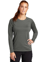 Sport-Tek Women's Long Sleeve Rashguard Tee with custom logo embroidery