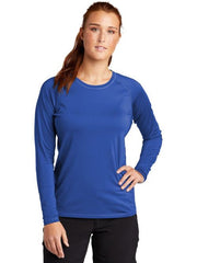 Sport-Tek Women's Long Sleeve Rashguard Tee with custom logo embroidery