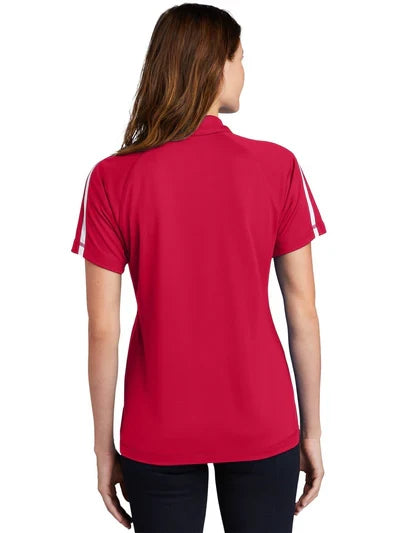 Sport-Tek Women's PosiCharge Micro-Mesh Colorblock Polo with custom logo embroidery