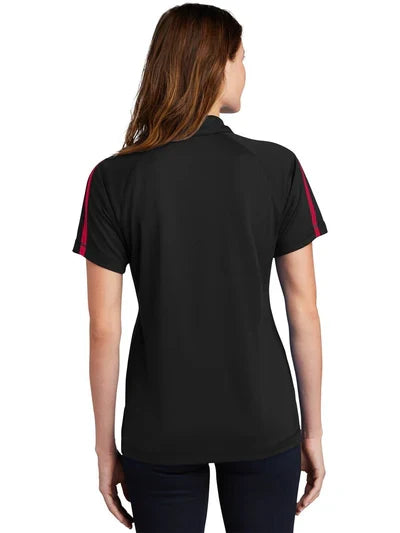 Sport-Tek Women's PosiCharge Micro-Mesh Colorblock Polo with custom logo embroidery