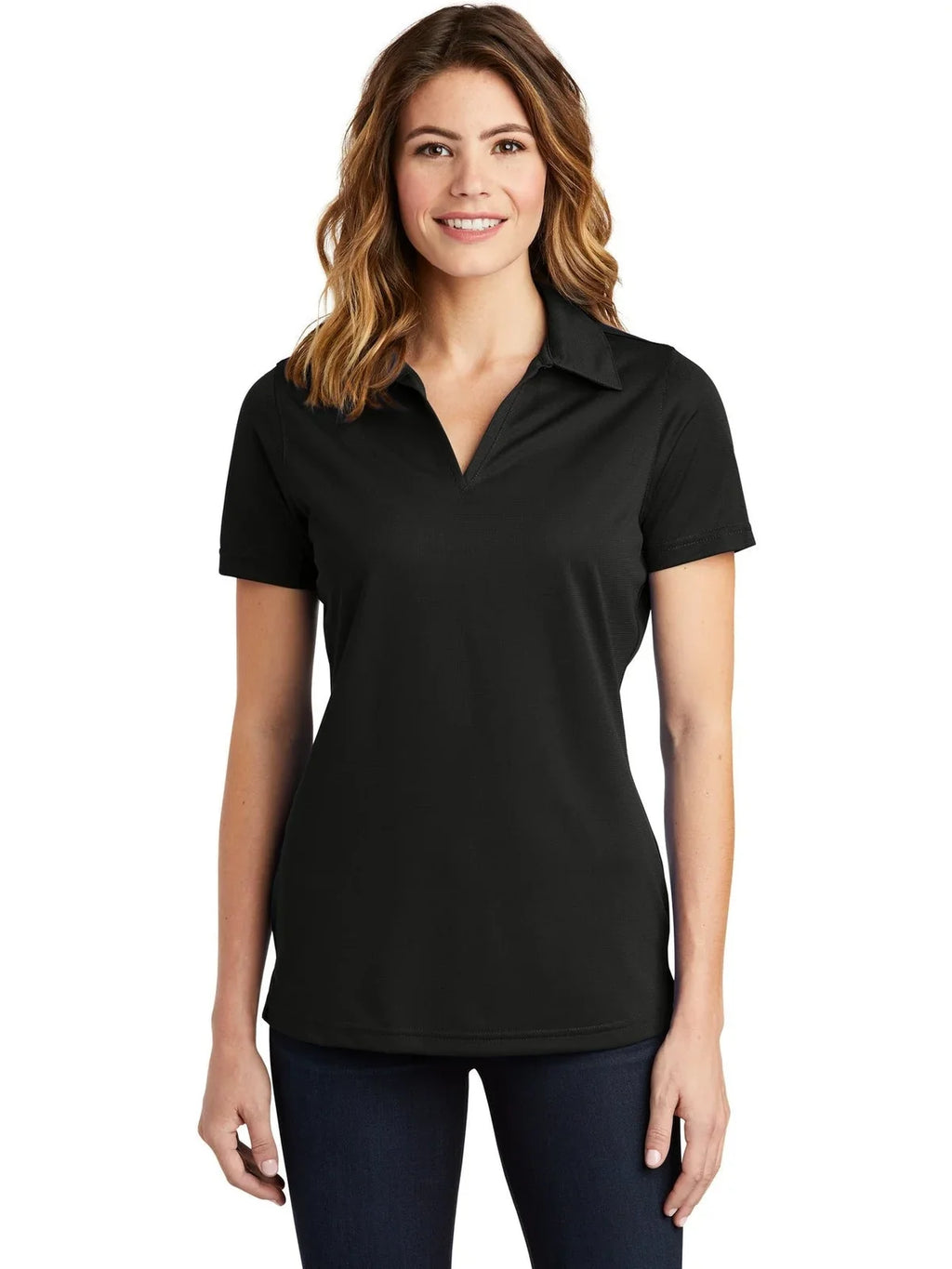 Sport-Tek Women's PosiCharge Active Textured Polo with custom logo embroidery