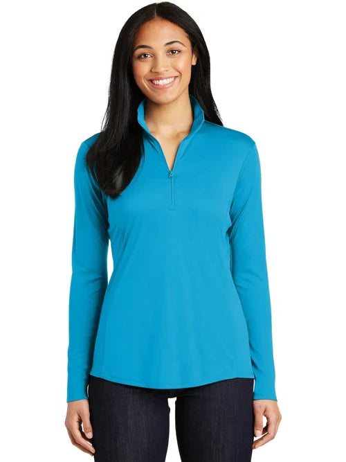 Sport-Tek Ladies PosiCharge Competitor 1/4-Zip Pullover with custom logo embroidery