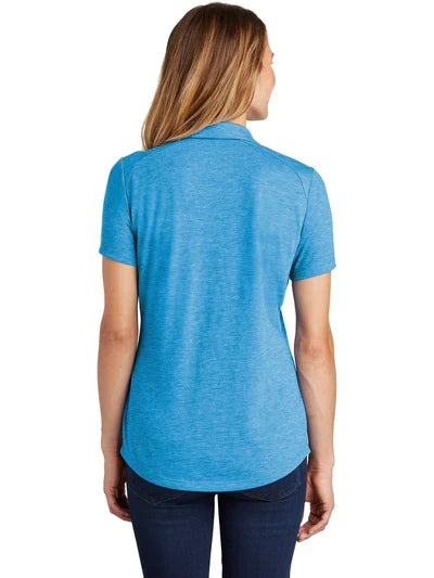 Sport-Tek Ladies PosiCharge Tri-Blend Wicking Polo with custom logo embroidery