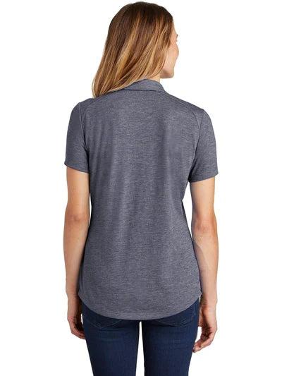 Sport-Tek Ladies PosiCharge Tri-Blend Wicking Polo with custom logo embroidery