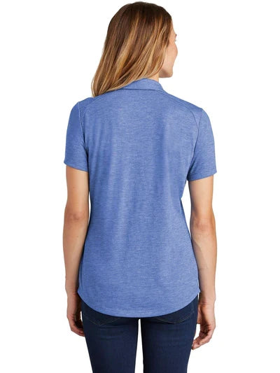 Sport-Tek Ladies PosiCharge Tri-Blend Wicking Polo with custom logo embroidery