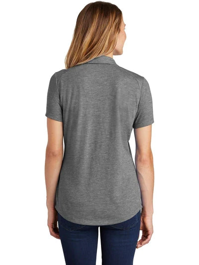 Sport-Tek Ladies PosiCharge Tri-Blend Wicking Polo with custom logo embroidery