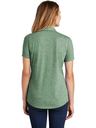 Sport-Tek Ladies PosiCharge Tri-Blend Wicking Polo with custom logo embroidery
