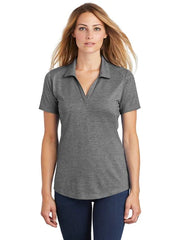 Sport-Tek Ladies PosiCharge Tri-Blend Wicking Polo with custom logo embroidery
