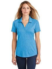 Sport-Tek Ladies PosiCharge Tri-Blend Wicking Polo with custom logo embroidery