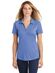 Sport-Tek Ladies PosiCharge Tri-Blend Wicking Polo with custom logo embroidery