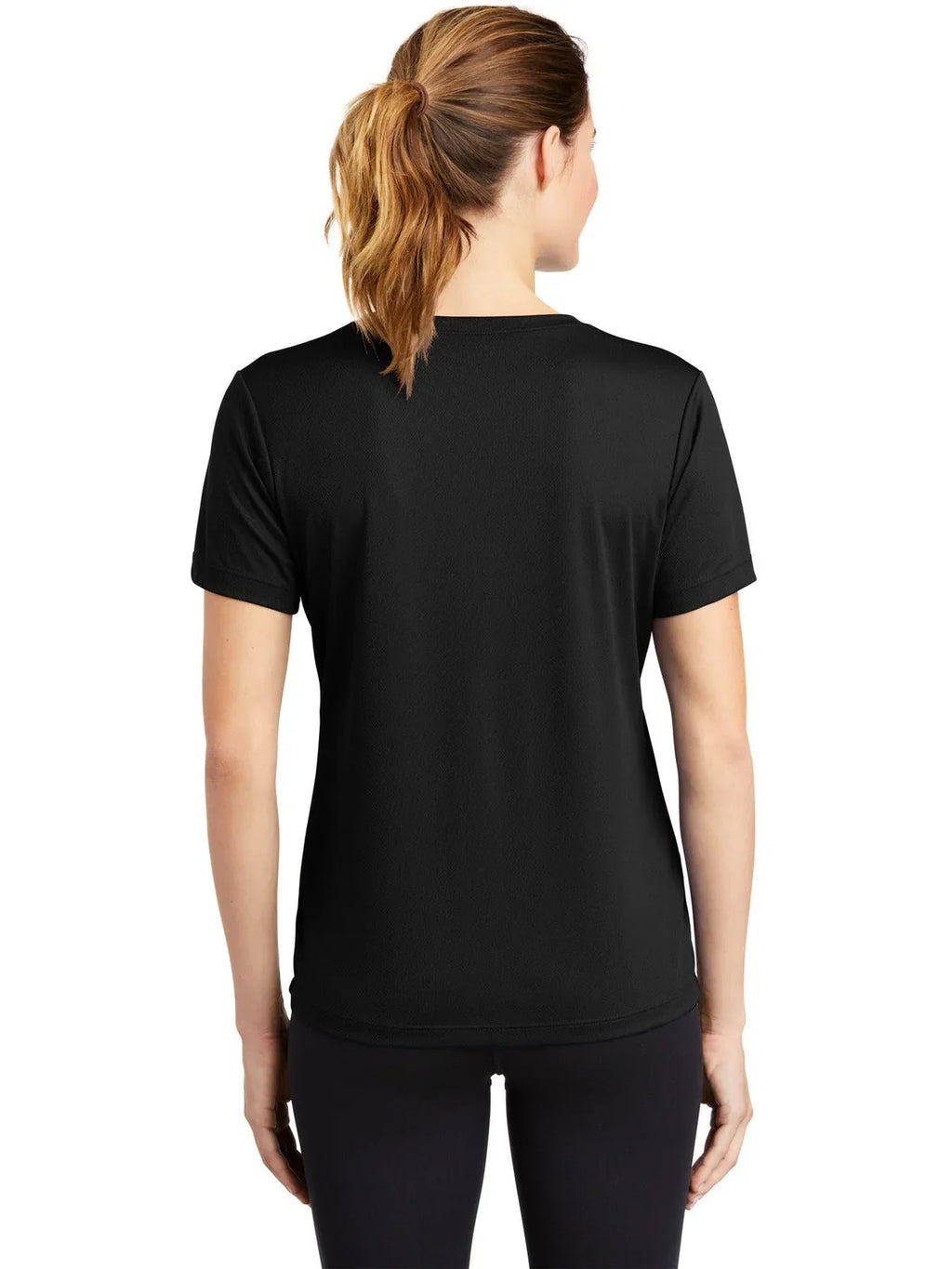 Sport-Tek Women's PosiCharge RacerMesh V-Neck Tee with custom logo embroidery