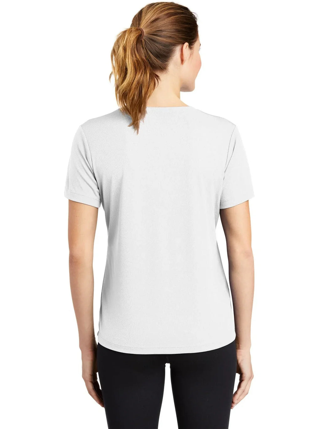 Sport-Tek Women's PosiCharge RacerMesh V-Neck Tee with custom logo embroidery