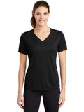 Sport-Tek Women's PosiCharge RacerMesh V-Neck Tee with custom logo embroidery