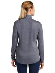 Sport-Tek Ladies PosiCharge Tri-Blend Wicking 1/4-Zip Pullover with custom logo embroidery