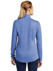 Sport-Tek Ladies PosiCharge Tri-Blend Wicking 1/4-Zip Pullover with custom logo embroidery