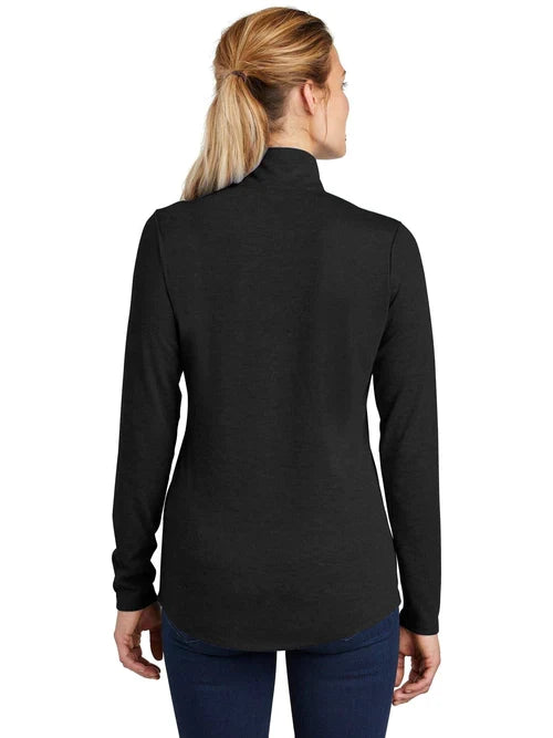 Sport-Tek Ladies PosiCharge Tri-Blend Wicking 1/4-Zip Pullover with custom logo embroidery