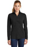 Sport-Tek Ladies PosiCharge Tri-Blend Wicking 1/4-Zip Pullover with custom logo embroidery
