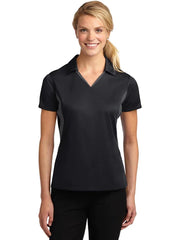 Sport-Tek Ladies Side Blocked Micropique Sport-Wick Polo with custom logo embroidery
