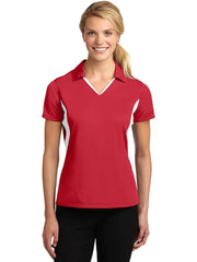 Sport-Tek Ladies Side Blocked Micropique Sport-Wick Polo with custom logo embroidery