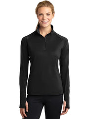 Sport-Tek Ladies Sport-Wick Stretch 1/4-Zip Pullover with custom logo embroidery