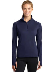 Sport-Tek Ladies Sport-Wick Stretch 1/4-Zip Pullover with custom logo embroidery