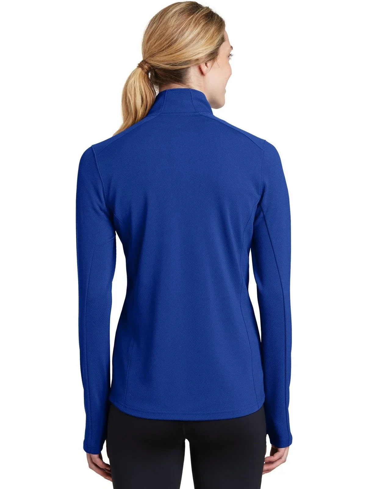 Sport-Tek Women's Sport-Wick Textured 1/4-Zip Pullover with custom logo embroidery