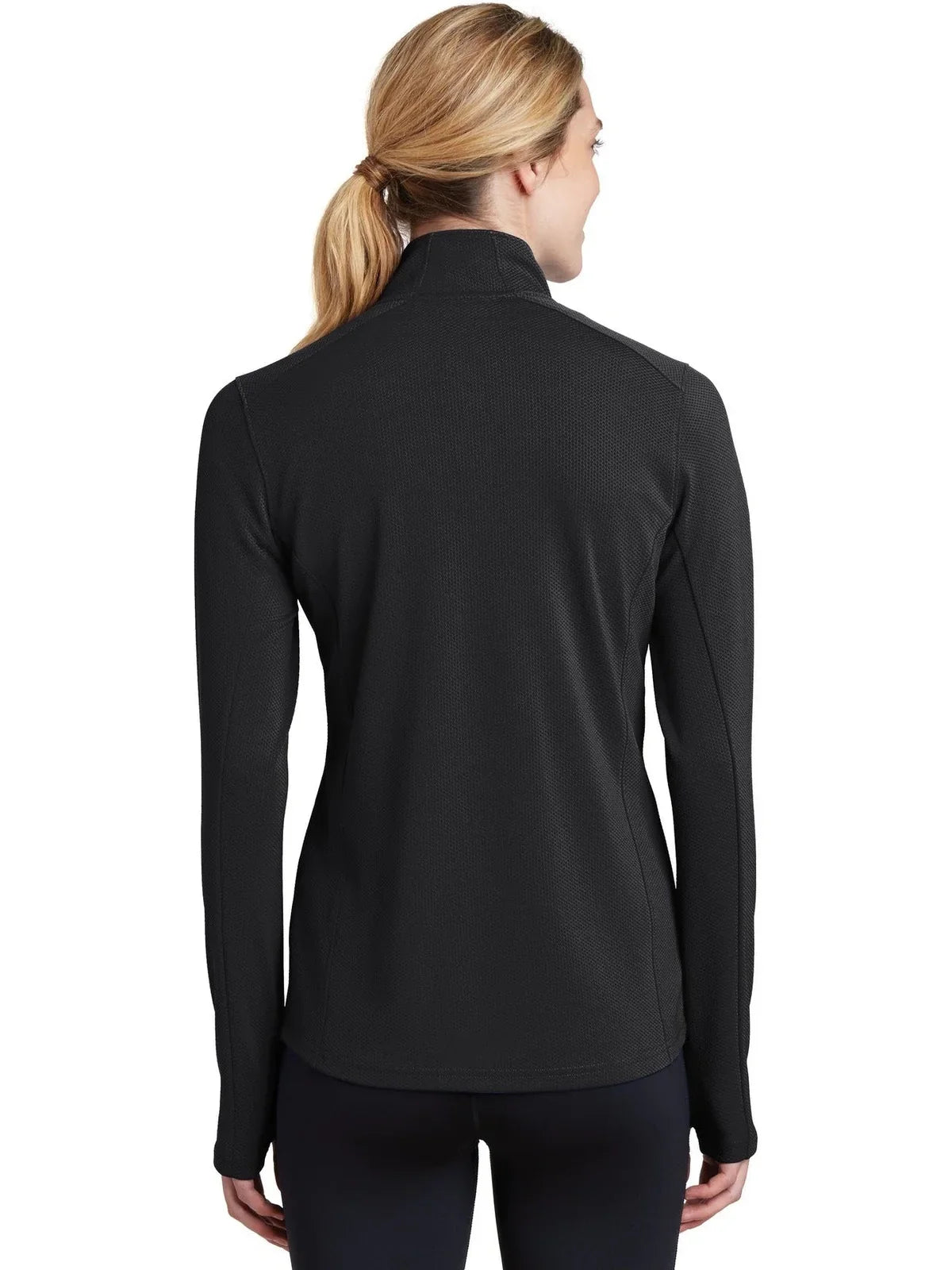 Sport-Tek Women's Sport-Wick Textured 1/4-Zip Pullover with custom logo embroidery