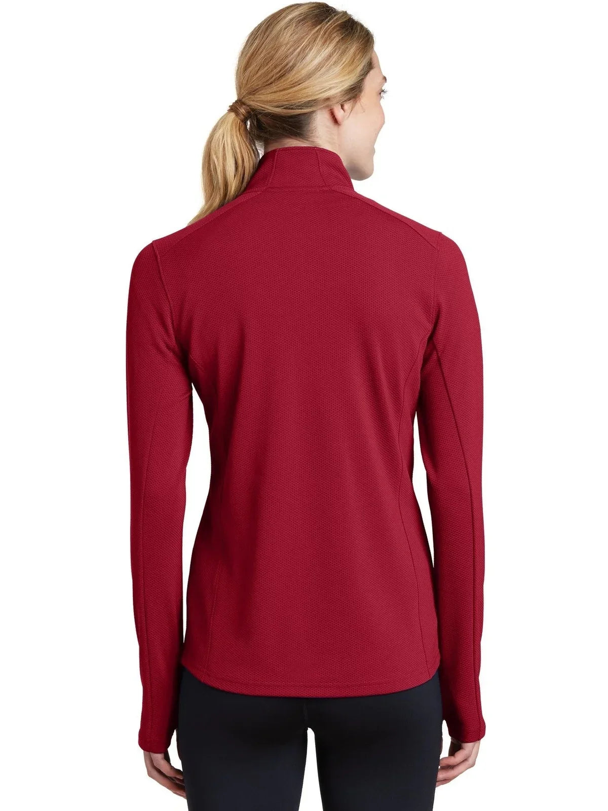 Sport-Tek Women's Sport-Wick Textured 1/4-Zip Pullover with custom logo embroidery