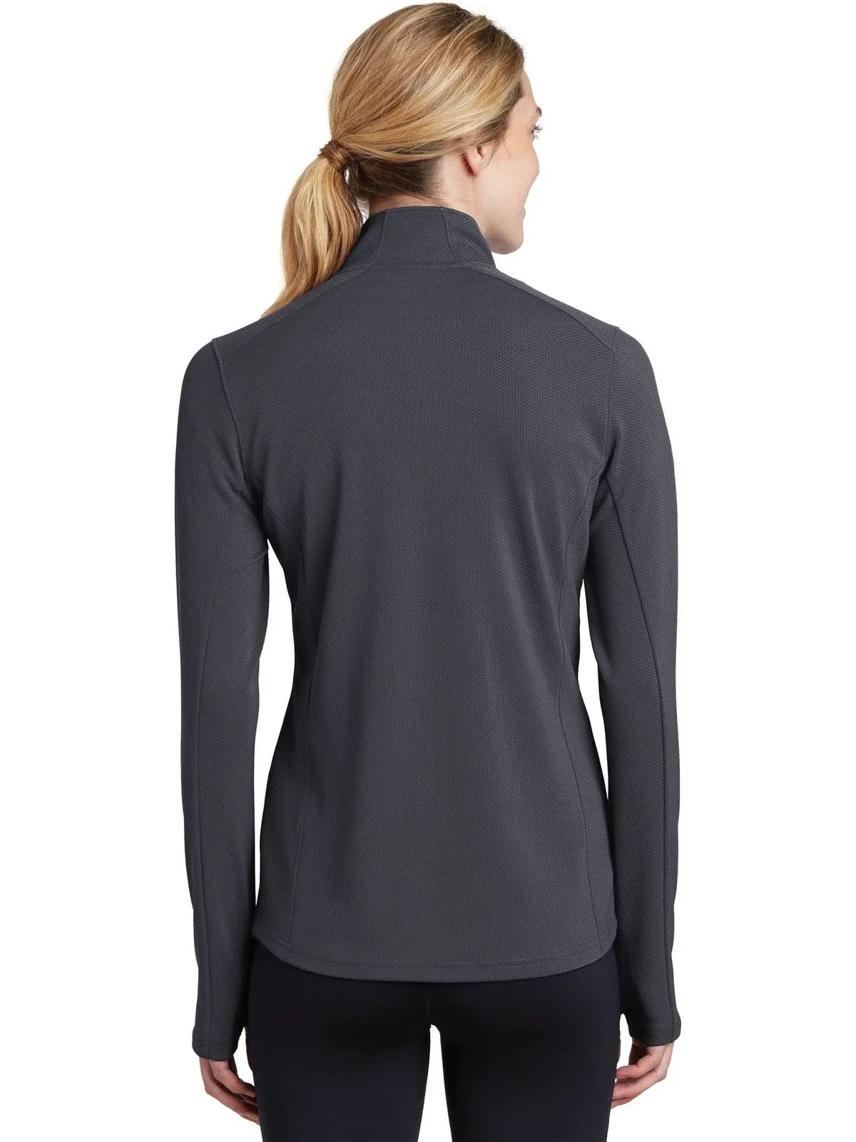 Sport-Tek Women's Sport-Wick Textured 1/4-Zip Pullover with custom logo embroidery