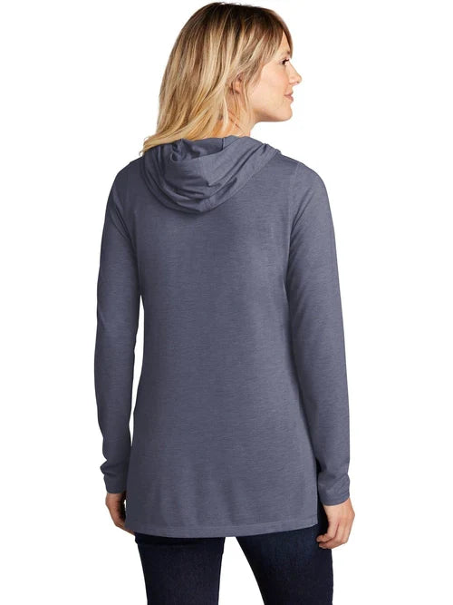 Sport-Tek Ladies PosiCharge Tri-Blend Wicking Long Sleeve Hoodie with custom logo embroidery