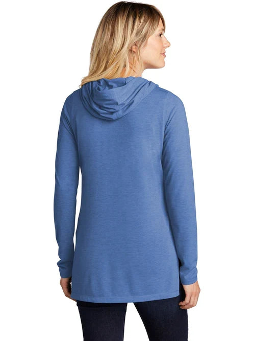 Sport-Tek Ladies PosiCharge Tri-Blend Wicking Long Sleeve Hoodie with custom logo embroidery