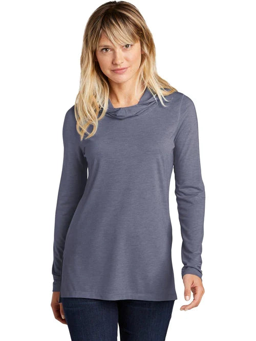 Sport-Tek Ladies PosiCharge Tri-Blend Wicking Long Sleeve Hoodie with custom logo embroidery