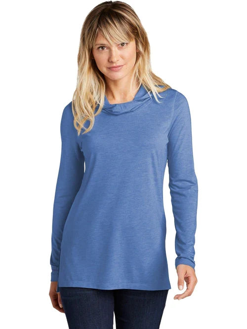 Sport-Tek Ladies PosiCharge Tri-Blend Wicking Long Sleeve Hoodie with custom logo embroidery