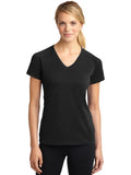 Sport-Tek Ladies Ultimate Performance V-Neck with custom logo embroidery