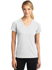 Sport-Tek Ladies Ultimate Performance V-Neck with custom logo embroidery
