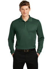 Sport-Tek Long Sleeve Micropique Sport-Wick Polo with custom logo embroidery