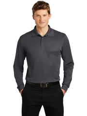 Sport-Tek Long Sleeve Micropique Sport-Wick Polo with custom logo embroidery