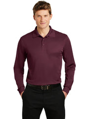 Sport-Tek Long Sleeve Micropique Sport-Wick Polo with custom logo embroidery
