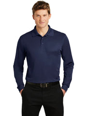 Sport-Tek Long Sleeve Micropique Sport-Wick Polo with custom logo embroidery